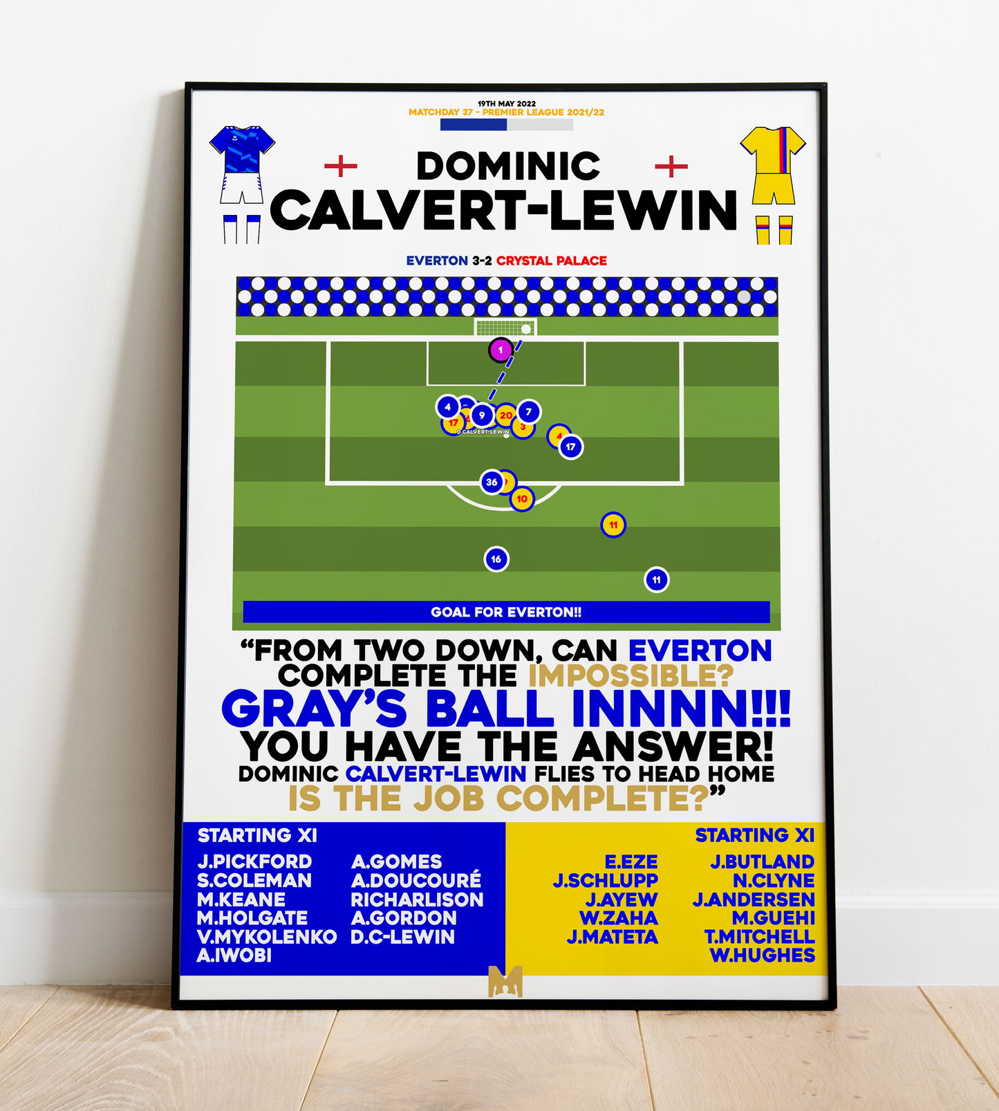 Dominic Calvert-Lewin Goal vs Crystal Palace - Premier League 2021/22 - Everton