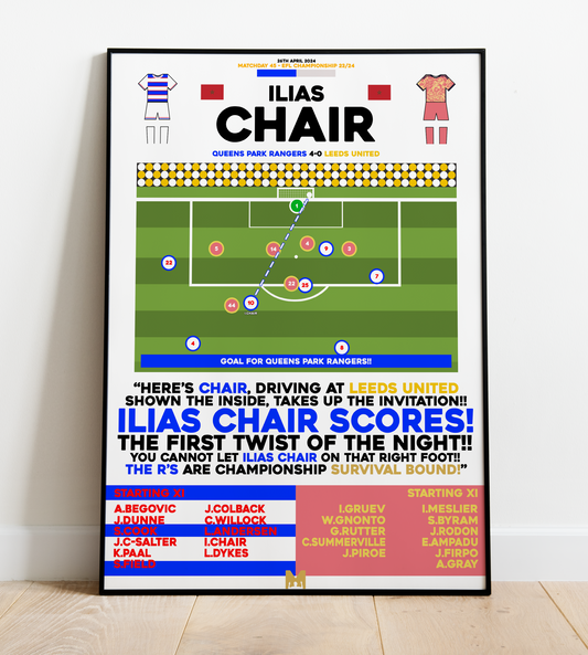 Ilias Chair Goal vs Leeds United - EFL Championship 2023/24 - QPR