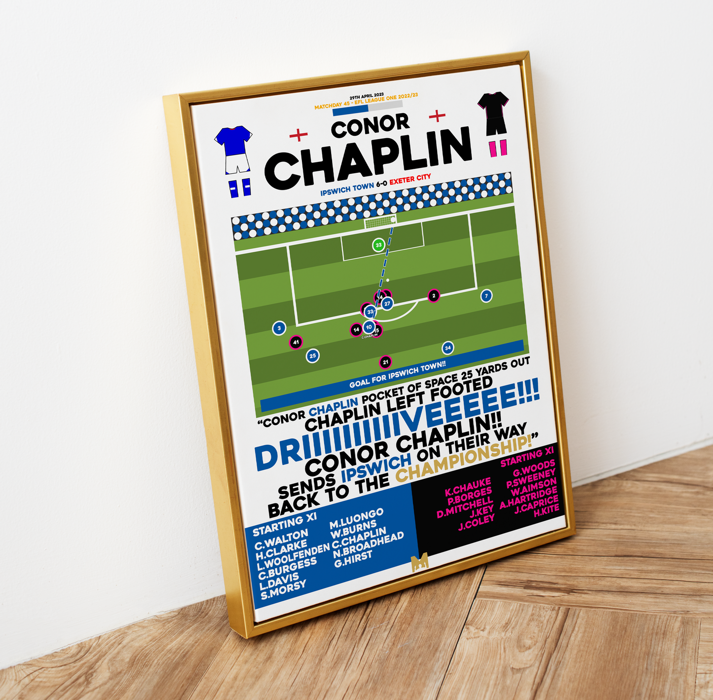Conor Chaplin Goal vs Exeter City - EFL League One 2022/23 - Ipswich Town