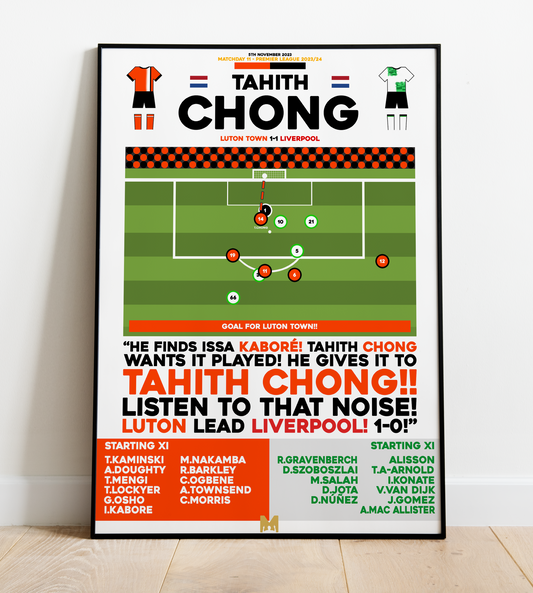 Tahith Chong Goal v Liverpool - Premier League 2023/24 - Luton Town