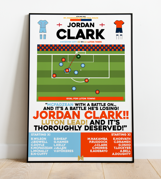 Jordan Clark Goal vs Coventry City - EFL Championship Play-Off Final 2022/23 - Luton Town