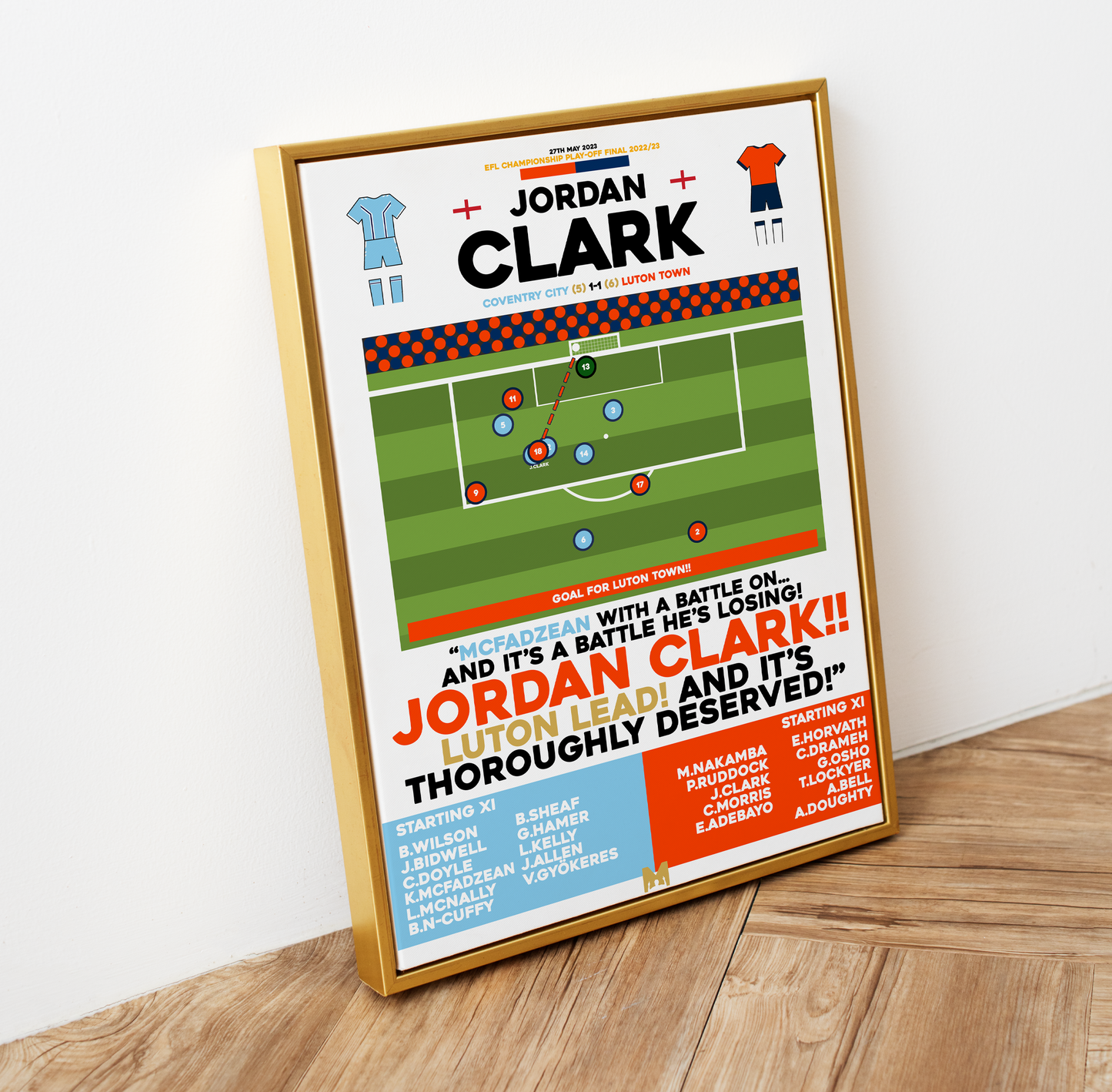 Jordan Clark Goal vs Coventry City - EFL Championship Play-Off Final 2022/23 - Luton Town