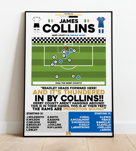 James Collins Goal vs Carlisle United - EFL League One 2023/24 - Derby County