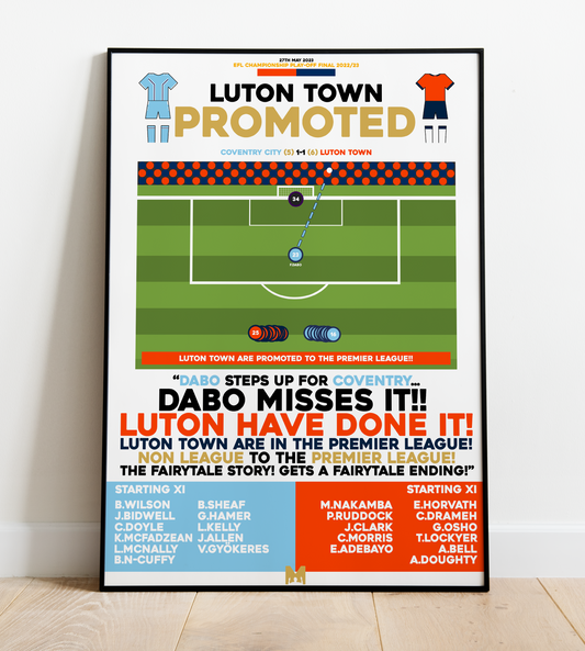 The Moment Luton Town are Promoted to the Premier League - EFL Championship Play-Off Final 2022/23 - Luton Town
