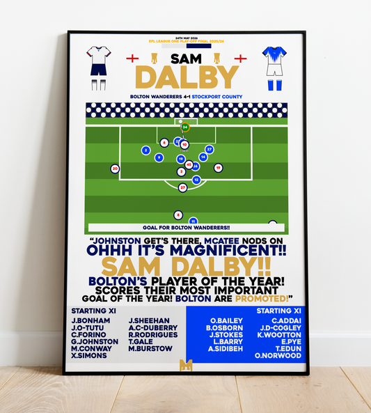 Sam Dalby Goal vs Stockport County - EFL League One Play-Off Final 2025/26 - Bolton Wanderers