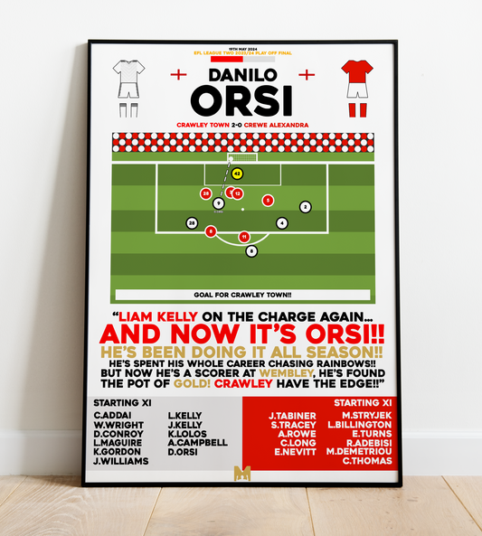 Danilo Orsi Goal vs Crewe - EFL League Two Play-Off Final 2023/24 - Crawley Town