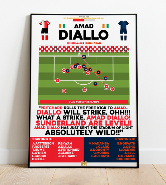 Amad Diallo Goal vs Luton Town - Premier League 2023/24 - Sunderland