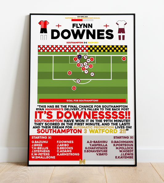 Flynn Downes Goal vs Watford - EFL Championship 2023/24 - Southampton