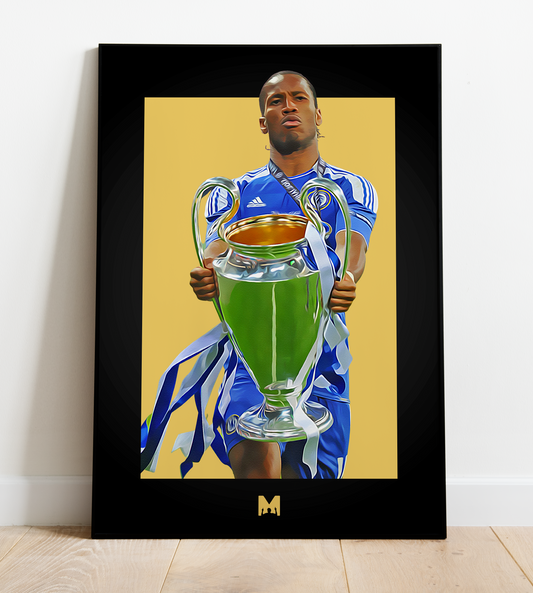 Didier Drogba Print (Blackout) - That Night In Munich - Chelsea