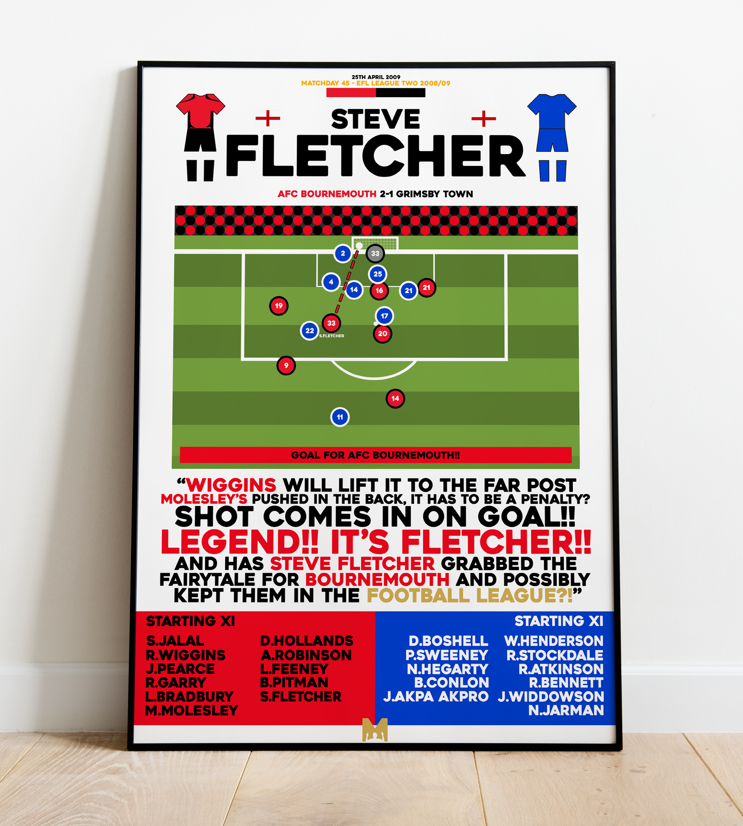 Steve Fletcher Goal vs Grimsby Town - EFL League Two 2008/09 - AFC Bournemouth