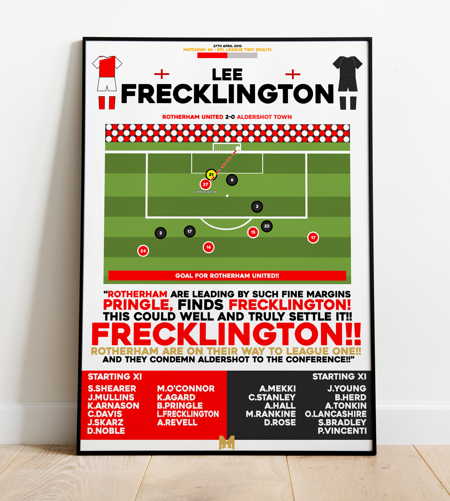 Lee Frecklington Goal vs Aldershot - EFL League Two 2012/13 - Rotherham United