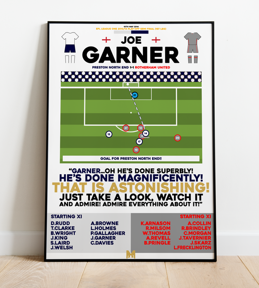 Joe Garner Goal vs Rotherham United - EFL League One 2013/14 - Preston North End