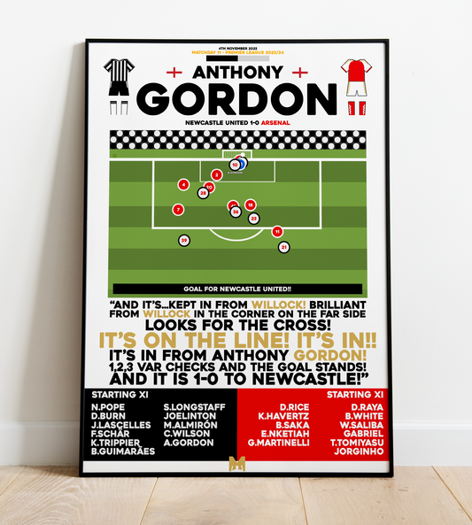 Anthony Gordon vs Arsenal - Premier League 2023/24 - Newcastle United