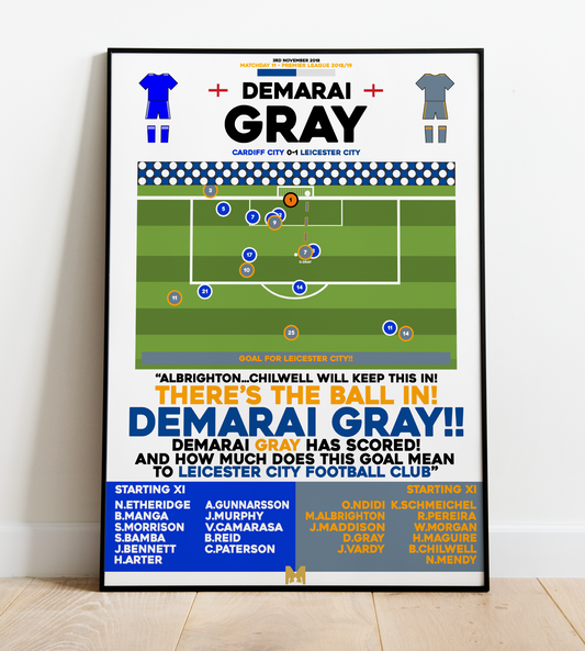 Demarai Gray Goal vs Cardiff City - Premier League 2018/19 - Leicester City