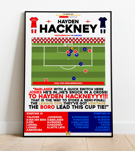 Hayden Hackney Goal vs Chelsea - League Cup 2023/24 - Middlesbrough