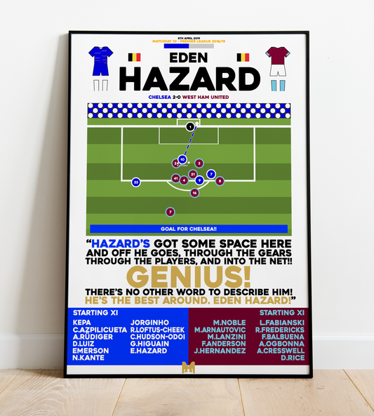 Eden Hazard Goal vs West Ham United - Premier League 2018/19 - Chelsea