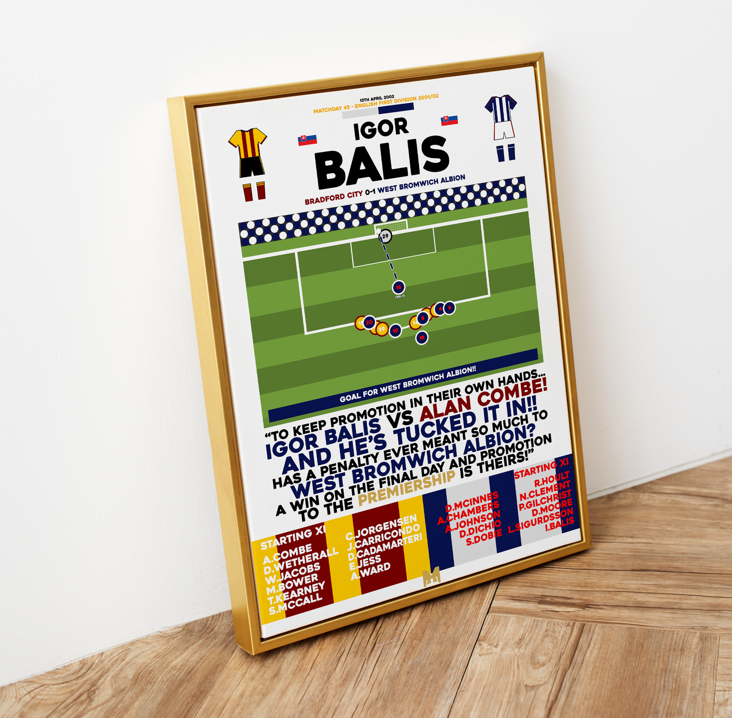 Igor Balis Goal vs Bradford City - First Division 2001/02 - West Bromwich Albion