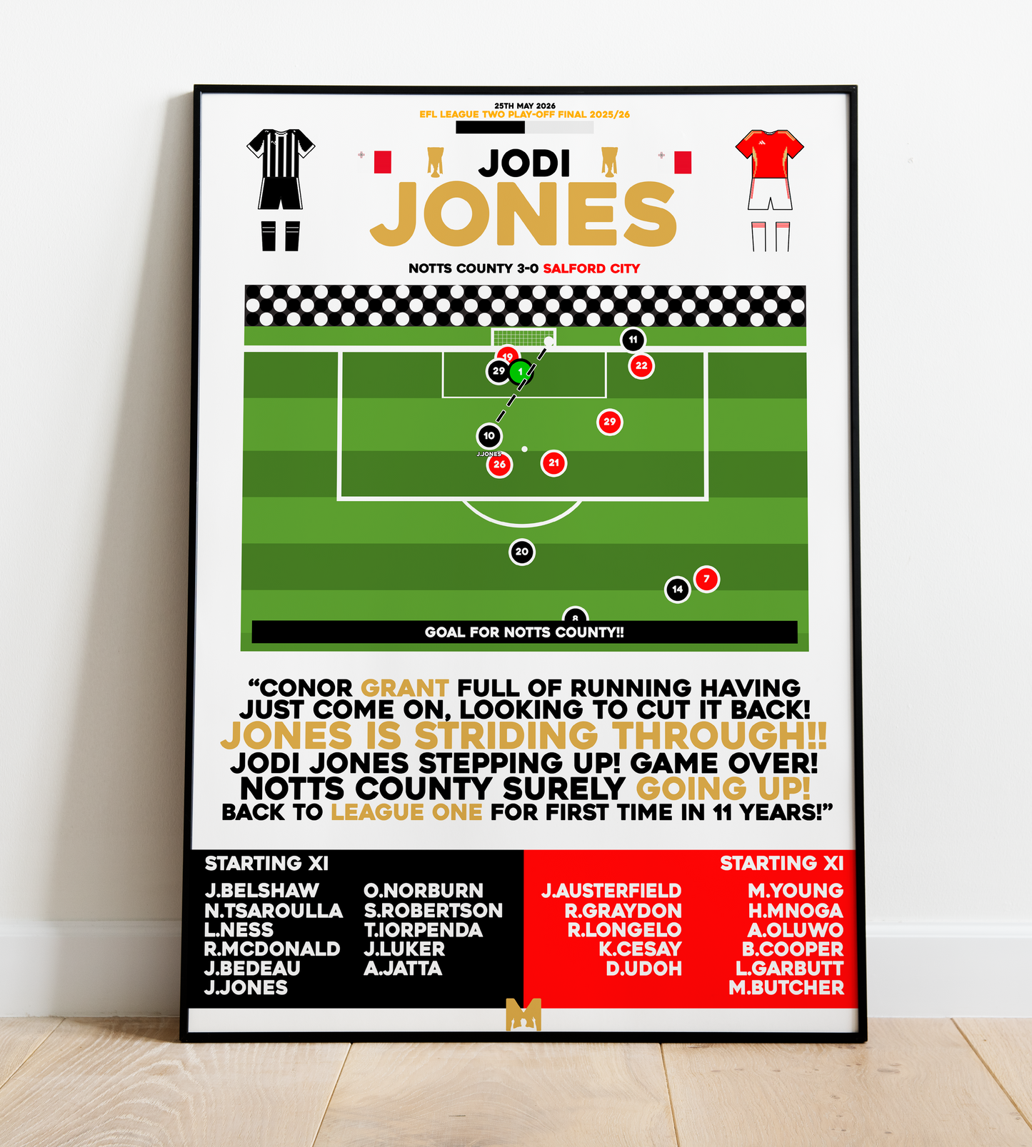 Jodi Jones' Goal vs Salford City - EFL League Two Play-Off Final 2025/26 - Notts County