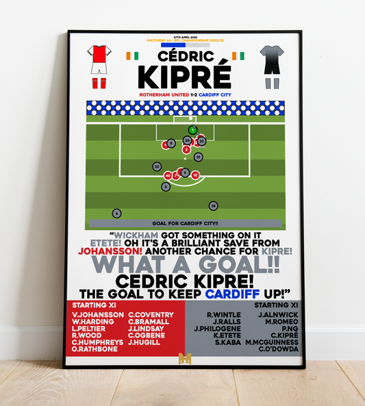 Cedric Kipre Goal vs Rotherham United - EFL Championship 2022/23 - Cardiff City