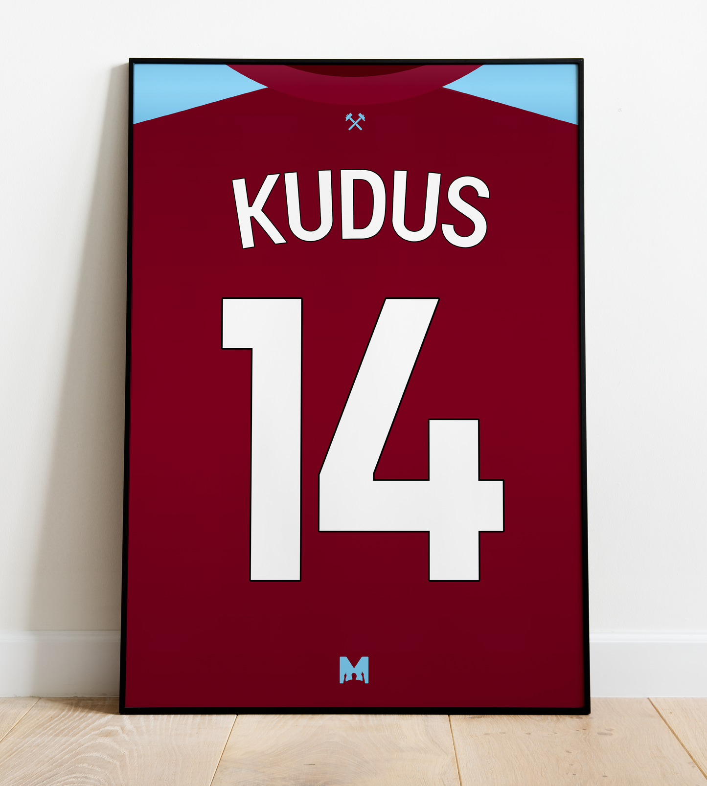 West Ham United Kit Print Kudus 2023/24 - Home Shirt - West Ham United