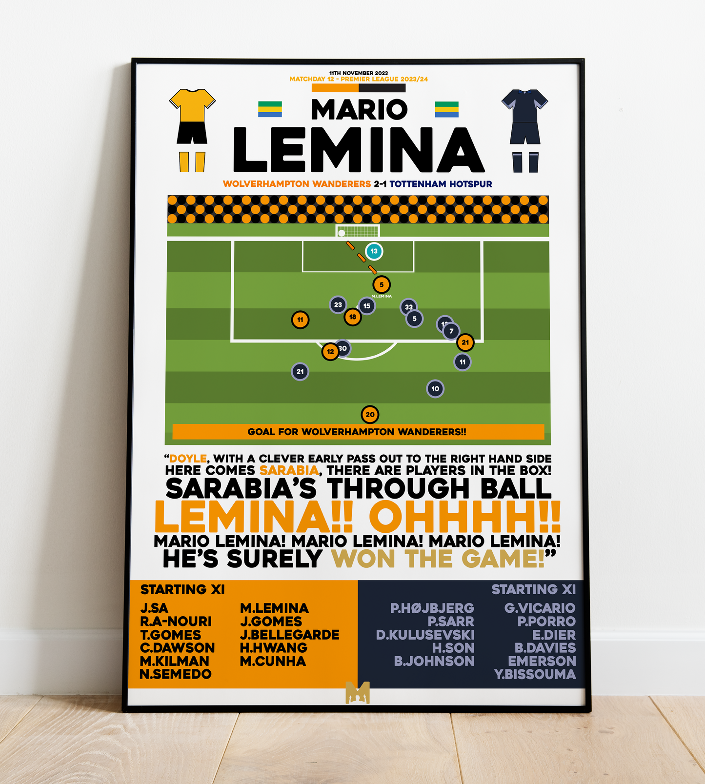 Mario Lemina Goal vs Tottenham Hotspur - Premier League 2023/24 - Wolves
