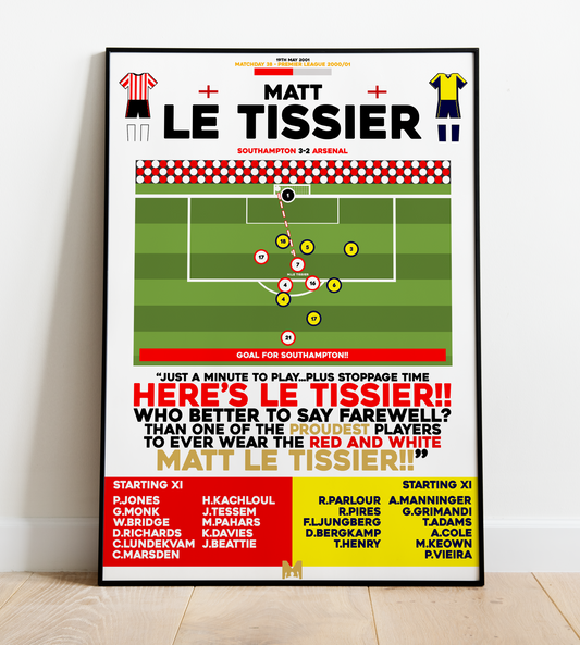 Matt Le Tissier Goal vs Arsenal - Premier League 2000/01 - Southampton