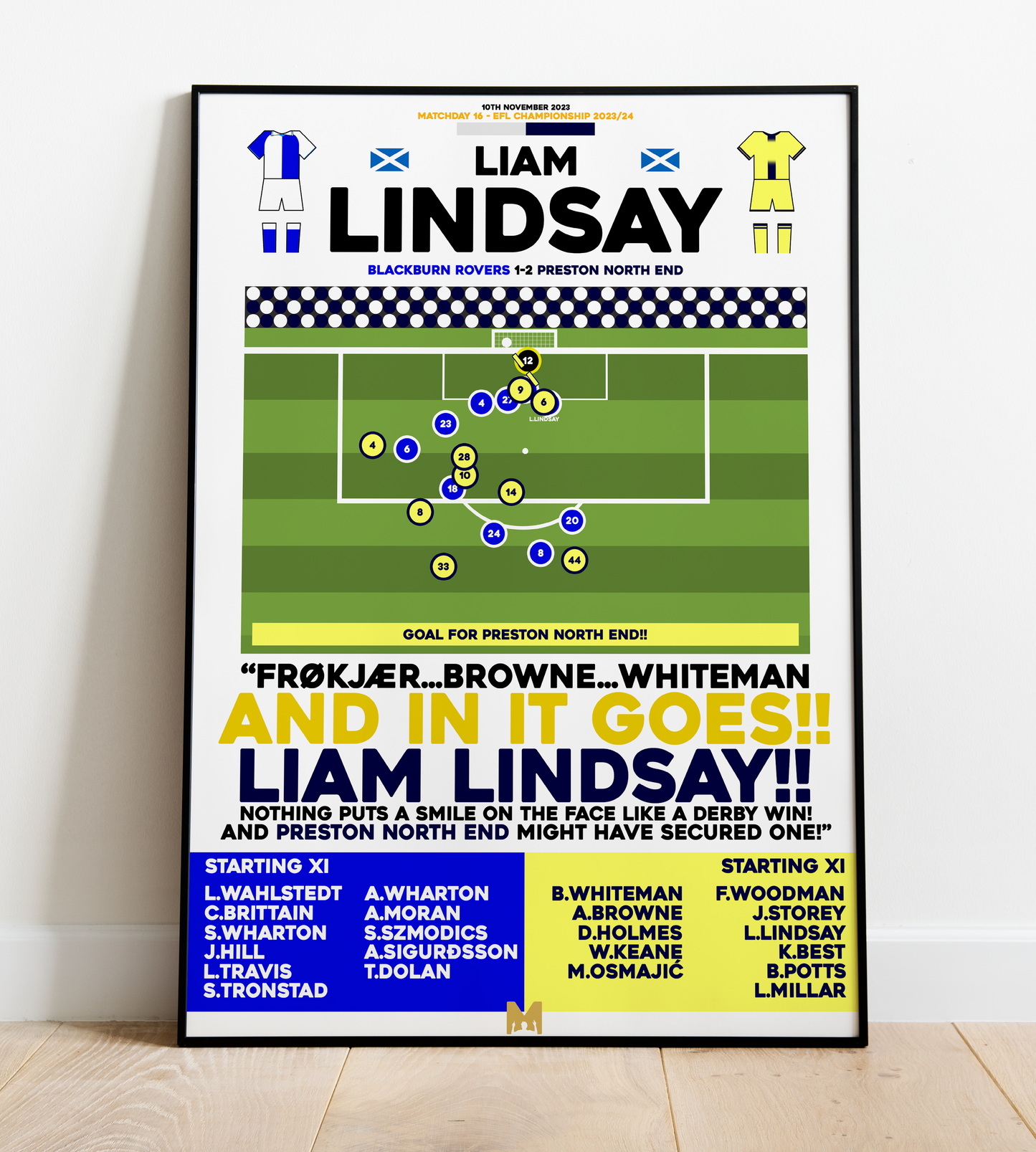 Liam Lindsay Goal vs Blackburn Rovers - EFL Championship 2023/24 - Preston North End