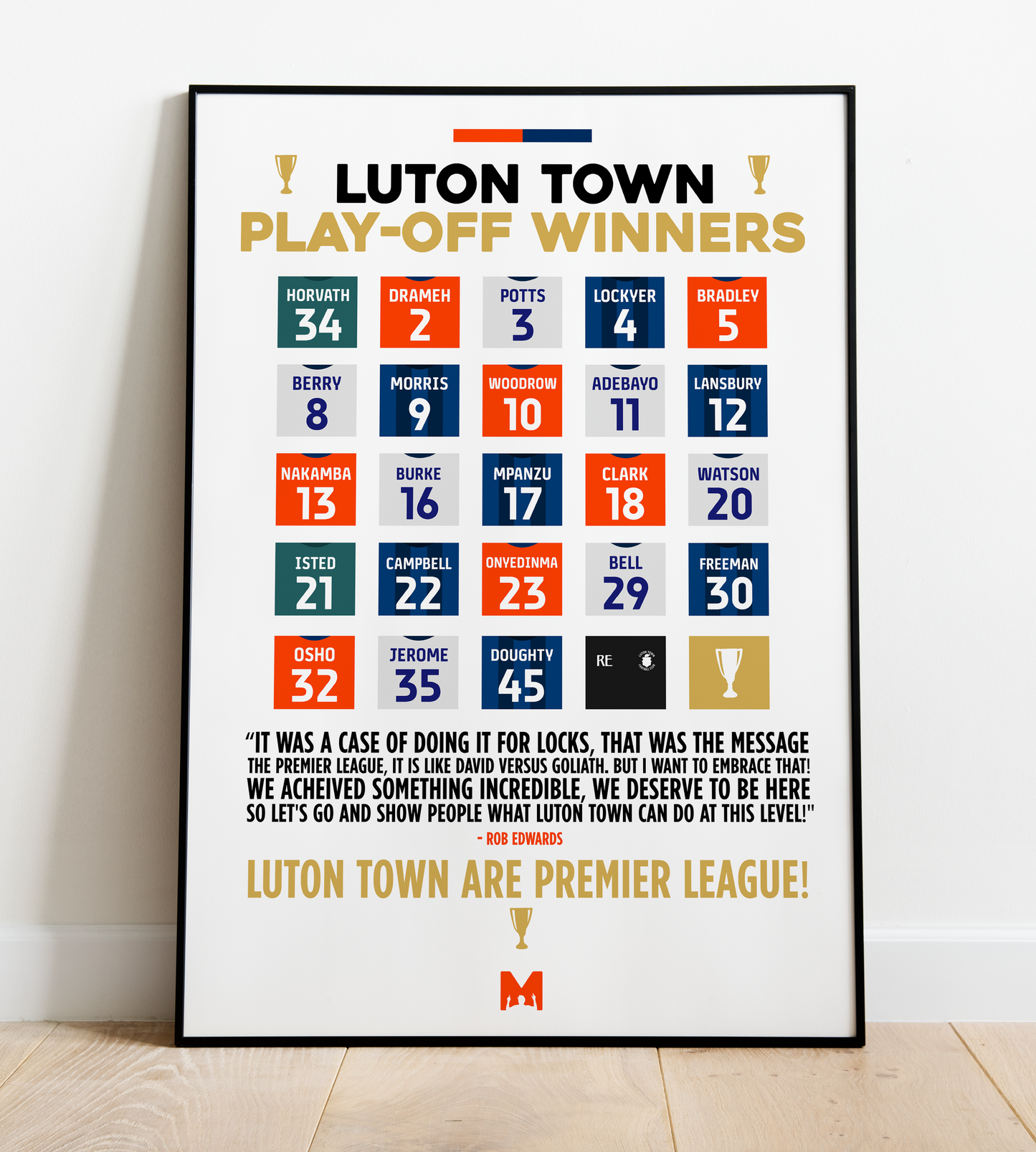 Luton Town 2022/23 Play-Off Winners Print - EFL Championship 2022/23 - Luton Town