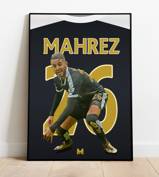 Riyad Mahrez Player Shirt Print - Leicester City
