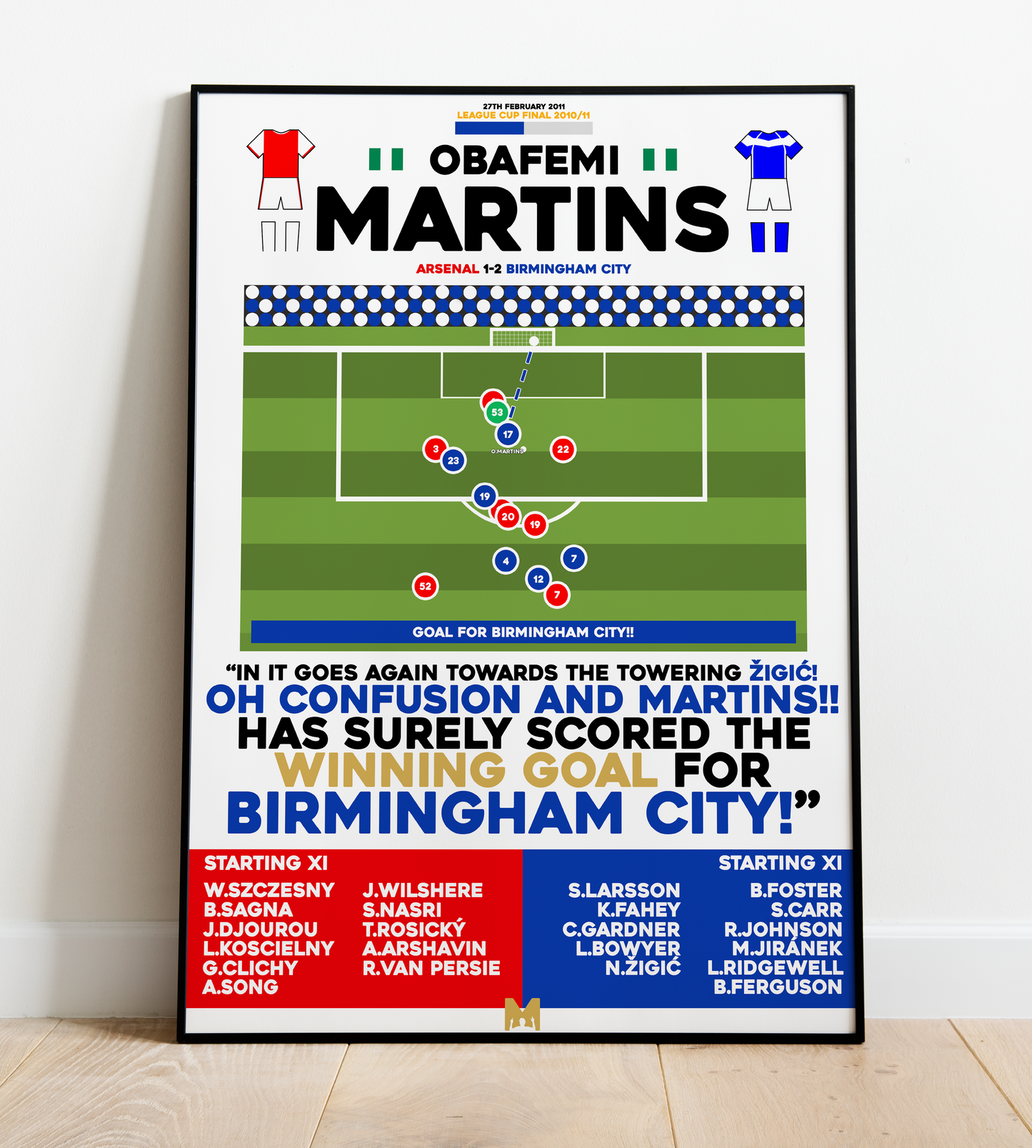 Obafemi Martins Goal vs Arsenal - League Cup Final 2011 - Birmingham City