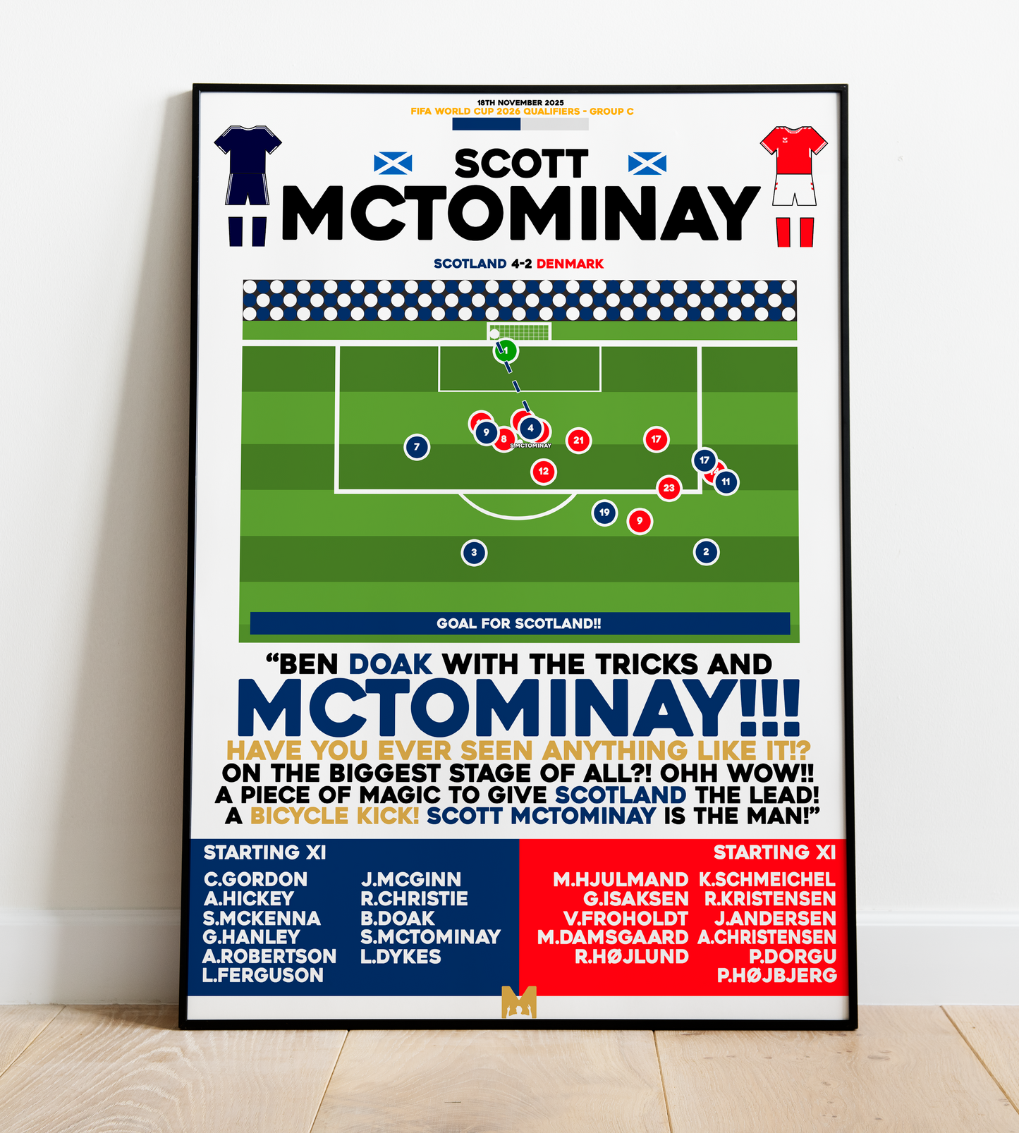 Scott McTominay Goal vs Denmark - FIFA World Cup 2026 Qualifiers - Scotland