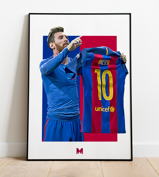 Lionel Messi Print - Remember The Name - FC Barcelona