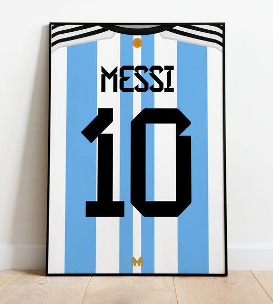 Lionel Messi Shirt Print - Home Shirt 2022 - Argentina