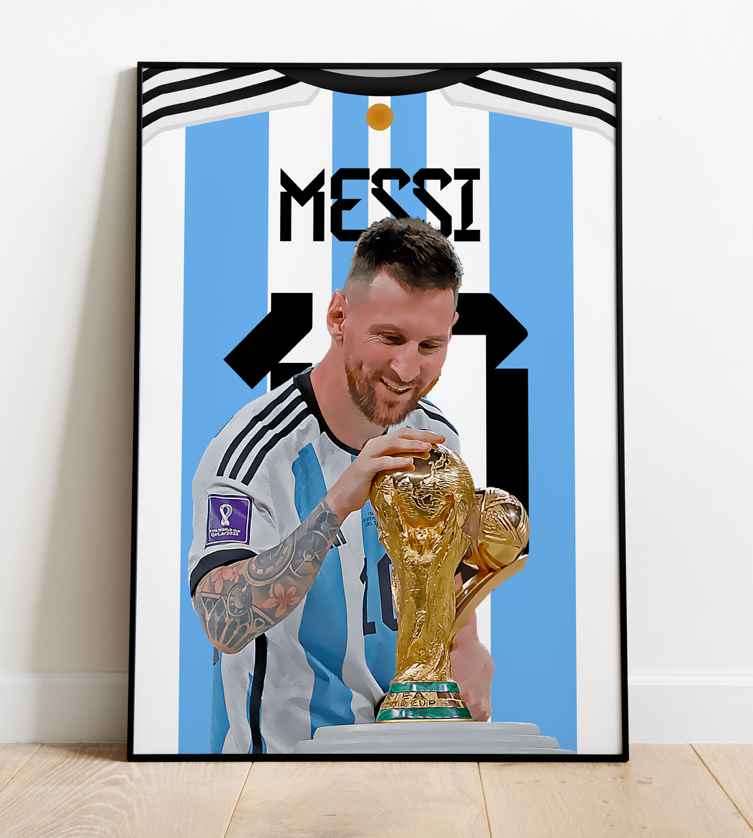 Lionel Messi Player Shirt Print - Home Shirt 2022 - Argentina 