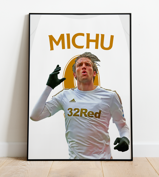 Michu Icon Shirt Print - Home Shirt 2012/13 - Swansea City