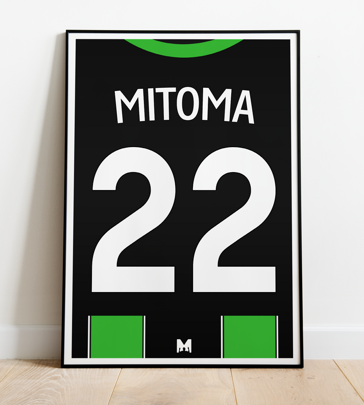 Brighton Kit Print Mitoma 2023/24 - Away Shirt - Brighton & Hove Albio ...