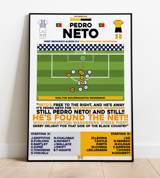 Pedro Neto Goal vs West Bromwich Albion - FA Cup 2023/24 - Wolves