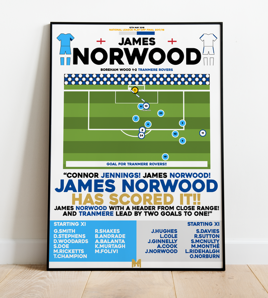 James Norwood Goal vs Boreham Wood - National League Final 2017/18 - Tranmere Rovers