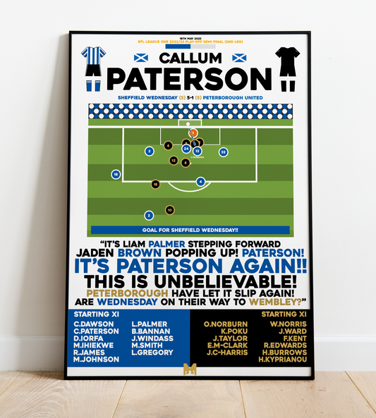 Callum Paterson Goal vs Peterborough United - EFL League One Play-Offs 2022/23 - Sheffield Wednesday