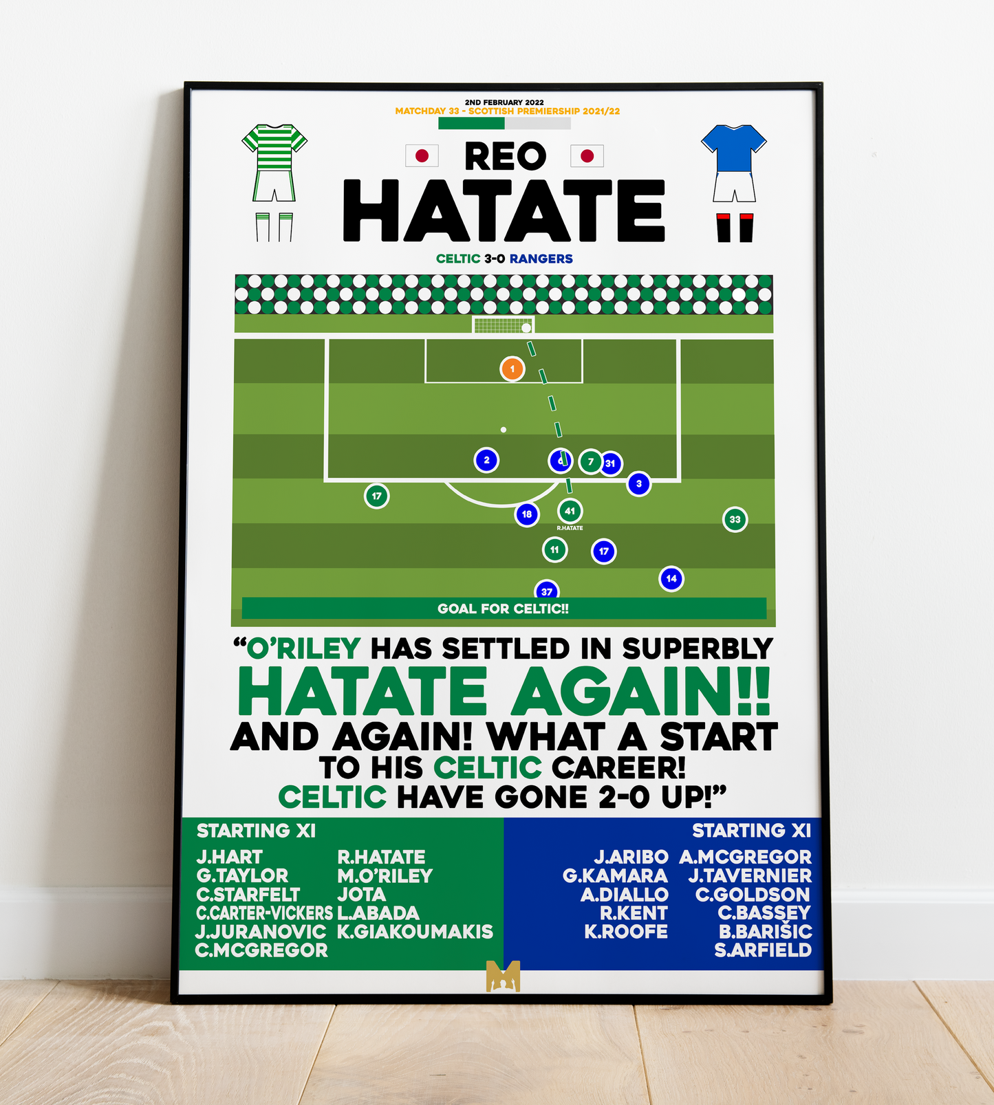 Reo Hatate Goal vs Rangers - Scottish Premiership 2021/22 - Celtic