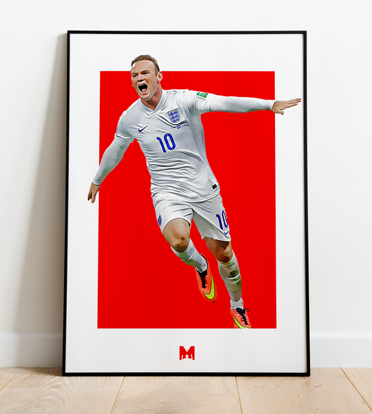 Wayne Rooney Print - Wazza - England