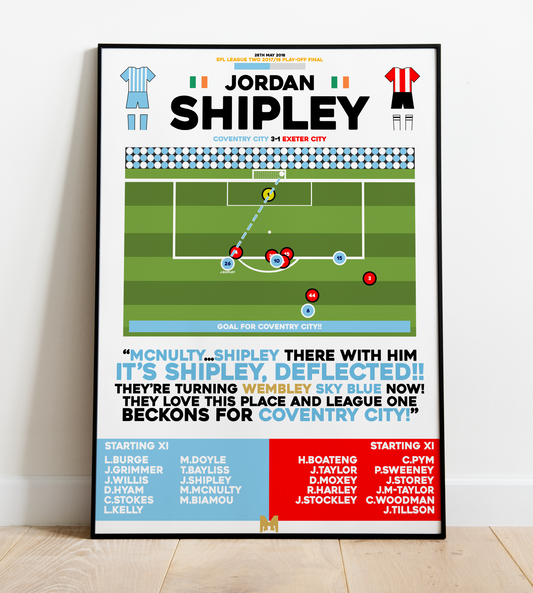 Jordan Shipley Goal vs Exeter City - EFL League Two Play-Off Final 2017/18 - Coventry City