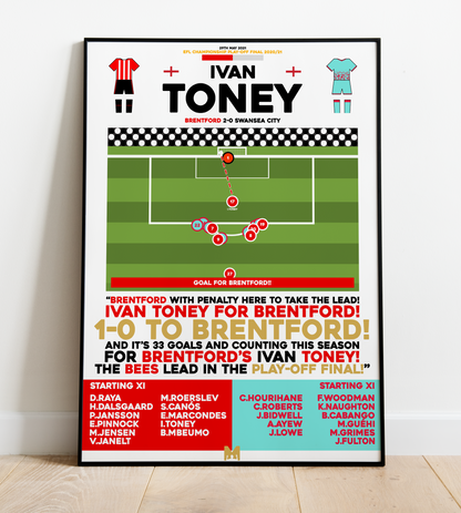 Ivan Toney Goal vs Swansea City - EFL Championship Play-Off Final 2020/21 - Brentford