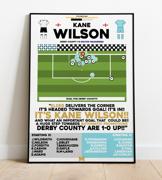 Kane Wilson Goal vs Bolton Wanderers - EFL League One 2023/24 - Derby County