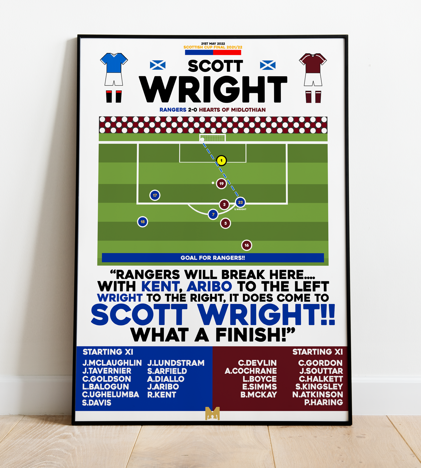 Scott Wright Goal vs Hearts - Scottish Cup Final 2021/22 - Rangers
