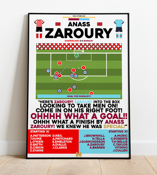 Anass Zaroury Goal vs Sunderland - EFL Championship 2022/23 - Burnley