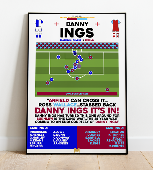 Danny Ings Goal vs Blackburn Rovers - Championship 2013/14 - Burnley