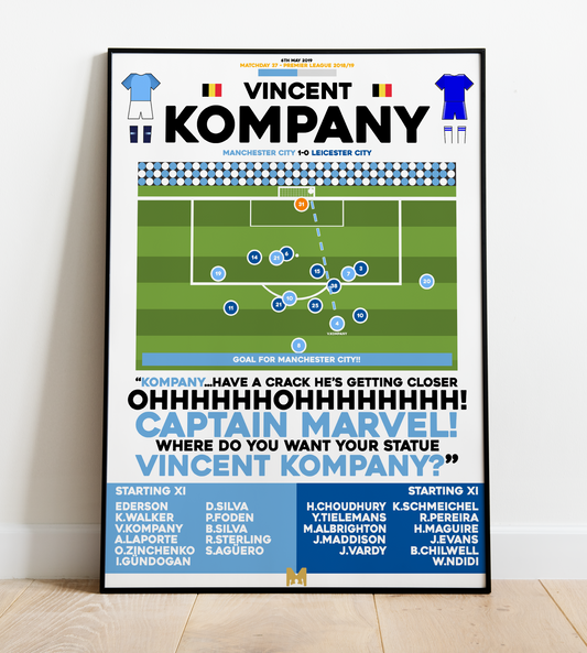 Vincent Kompany Goal vs Leicester City - Premier League 2018/19 - Manchester City