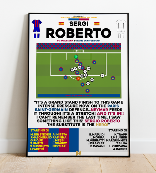 'La Remontada' Sergi Roberto Goal vs PSG - UEFA Champions League 2016/17 - FC Barcelona